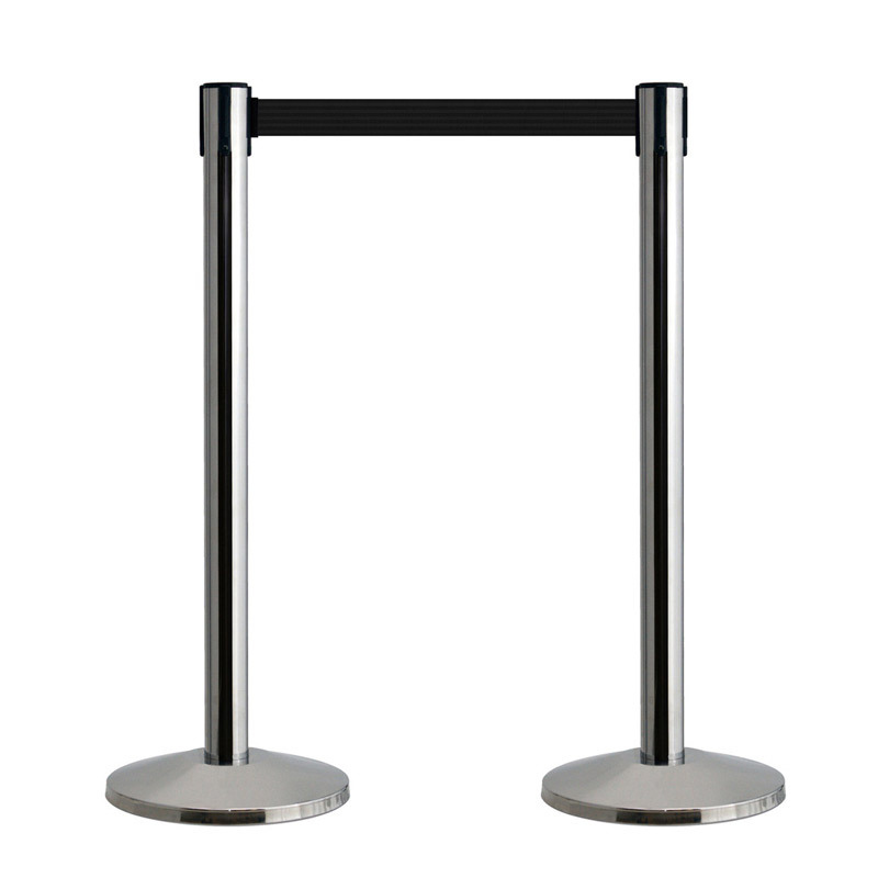 Retractable Queue Barrier - Silver Post